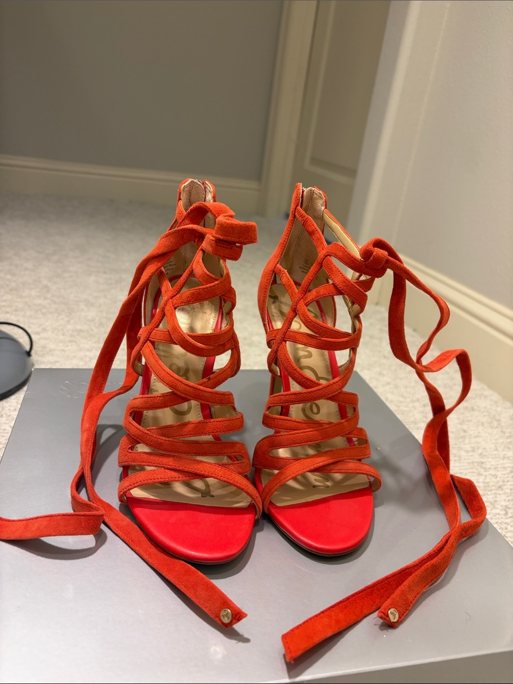 Sam Edelman Vibrant Orange Strappy Heels